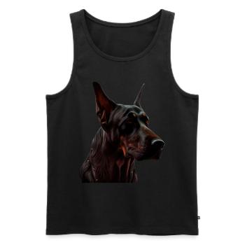 Doberman Dobermans Chien Chiens chiot Doberman - Débardeur bio Premium Homme - noir - Devant - AI Model Male 178 light (178cm)