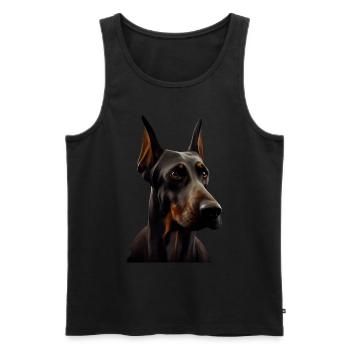 Doberman Dobermans Chien Chiens chiot Doberman - Débardeur bio Premium Homme - noir - Devant - AI Model Male 178 light (178cm)