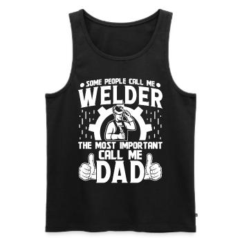 Welder the most important saying Dad - Men's Premium Organic Tank Top - black - Front - AI Model Male 178 light (178cm)