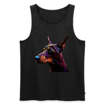 Doberman Dobermans Chien Chiens chiot Doberman - Débardeur bio Premium Homme - noir - Devant - AI Model Male 178 light (178cm)