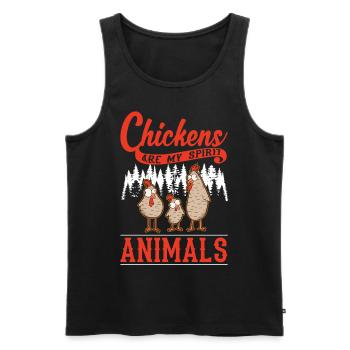 Hühner Spirit Animal Poulet Hühnchen - Débardeur bio Premium Homme - noir - Devant - AI Model Male 178 light (178cm)