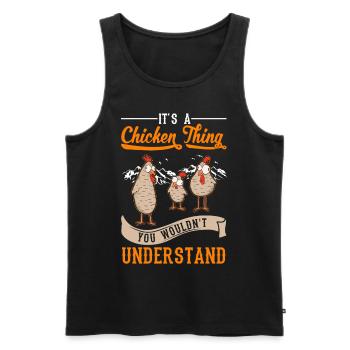 Chickens Ding Farmer Farmer Chicken - Men's Premium Organic Tank Top - black - Front - Michal (187cm)