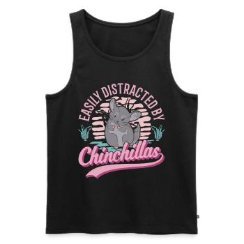 Easily distracted by Chinchillas - Männer Premium Bio Tank Top - Schwarz - Vorne - Michal (187cm)