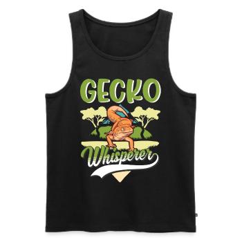 Gecko Whisperer Gecko Whisperer Leopard Gecko - Men's Premium Organic Tank Top - black - Front - Michal (187cm)