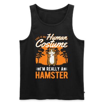 Hamster Kostüm Hamsterrad Goldhamster - Männer Premium Bio Tank Top - Schwarz - Vorne - AI Model Male 178 light (178cm)