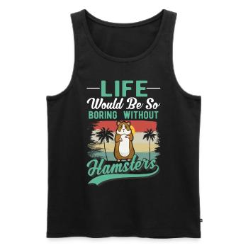 Hamster Owner Golden Hamster Hamster - Men's Premium Organic Tank Top - black - Front - AI Model Male 178 light (178cm)