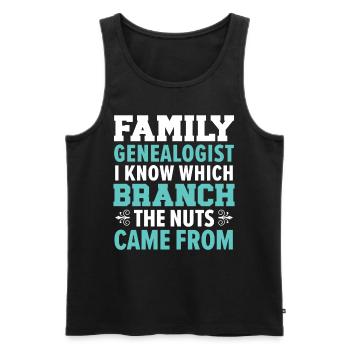 Family genealogist branch the nuts came from - Men's Premium Organic Tank Top - black - Front - Michal (187cm)