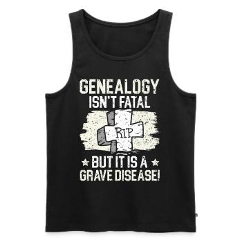 Genealogy is not deadly, but it is a serious problem - Men's Premium Organic Tank Top - black - Front - AI Model Male 178 light (178cm)