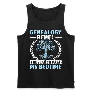 Genealogy Rebel I Research Past My Bedtime - Men's Premium Organic Tank Top - black - Front - Michal (187cm)