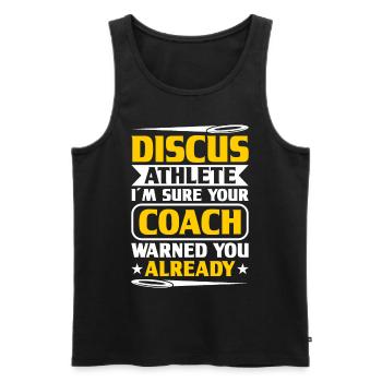 Discus Throw Discus Thrower Athletics Discus - Men's Premium Organic Tank Top - black - Front - AI Model Male 178 light (178cm)