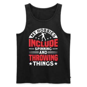 Discus Throw Discus Thrower Athletics Discus - Men's Premium Organic Tank Top - black - Front - AI Model Male 178 light (178cm)