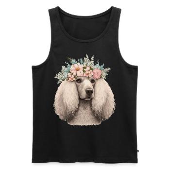 Cute Poodle Flower Crown Pet Dog Breed Floral Pupp - Men's Premium Organic Tank Top - black - Front - Michal (187cm)