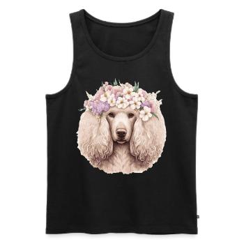 Cute Poodle Flower Crown Pet Dog Breed Floral Pupp - Men's Premium Organic Tank Top - black - Front - Michal (187cm)