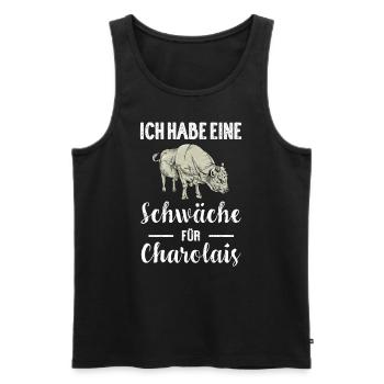 Charolais Rind I Frankreich Rinderzucht für - Männer Premium Bio Tank Top - Schwarz - Vorne - Michal (187cm)