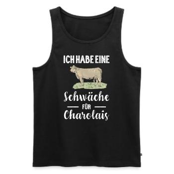 Charolais Rind I Frankreich Rinderzucht für - Männer Premium Bio Tank Top - Schwarz - Vorne - Michal (187cm)