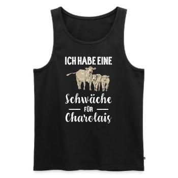 Charolais Rind I Frankreich Rinderzucht für - Männer Premium Bio Tank Top - Schwarz - Vorne - Michal (187cm)