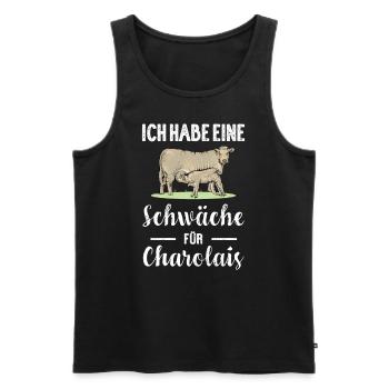 Charolais Rind I Frankreich Rinderzucht für - Männer Premium Bio Tank Top - Schwarz - Vorne - Michal (187cm)