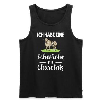 Charolais Rind I Frankreich Rinderzucht für - Männer Premium Bio Tank Top - Schwarz - Vorne - Michal (187cm)