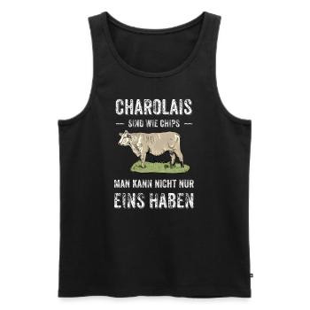 Charolais Rind I Frankreich Rinderzucht für - Männer Premium Bio Tank Top - Schwarz - Vorne - Michal (187cm)