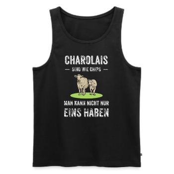 Charolais Rind I Frankreich Rinderzucht für - Männer Premium Bio Tank Top - Schwarz - Vorne - Michal (187cm)