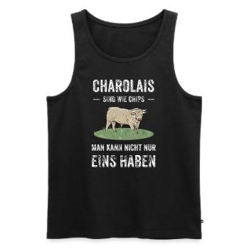 Charolais Rind I Frankreich Rinderzucht für - Männer Premium Bio Tank Top - Schwarz - Vorne - Michal (187cm)