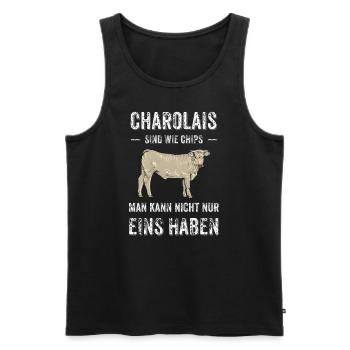 Charolais Rind I Frankreich Rinderzucht für - Männer Premium Bio Tank Top - Schwarz - Vorne - Michal (187cm)