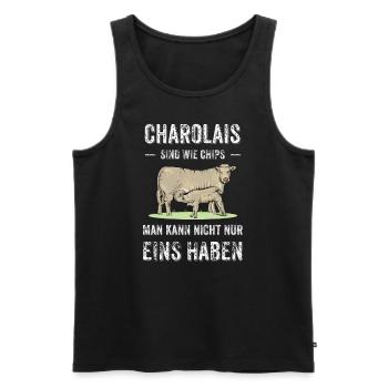 Charolais Rind I Frankreich Rinderzucht für - Männer Premium Bio Tank Top - Schwarz - Vorne - Michal (187cm)