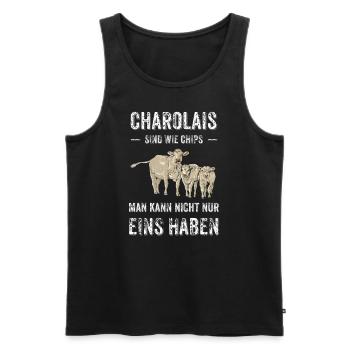 Charolais Rind I Frankreich Rinderzucht für - Männer Premium Bio Tank Top - Schwarz - Vorne - Michal (187cm)