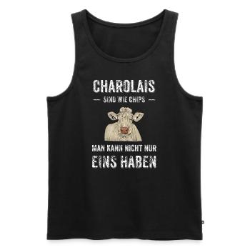 Charolais Rind I Frankreich Rinderzucht für - Männer Premium Bio Tank Top - Schwarz - Vorne - Michal (187cm)