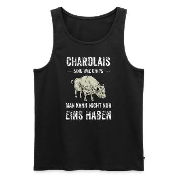 Charolais Rind I Frankreich Rinderzucht für - Männer Premium Bio Tank Top - Schwarz - Vorne - Michal (187cm)