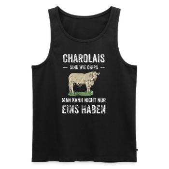 Charolais Rind I Frankreich Rinderzucht für - Männer Premium Bio Tank Top - Schwarz - Vorne - Michal (187cm)