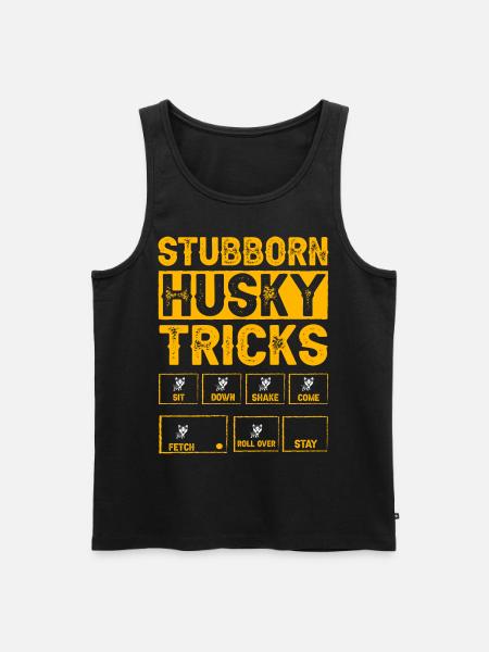 Stubborn Husky Tricks - Men's Premium Organic Tank Top - black
