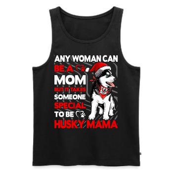 Maman husky - Débardeur bio Premium Homme - noir - Devant - Michal (187cm)