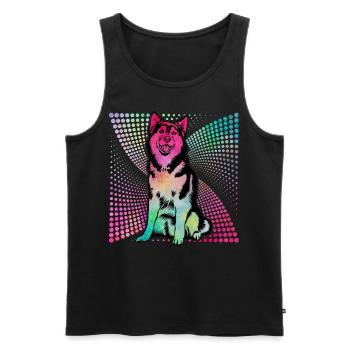Husky - Männer Premium Bio Tank Top - Schwarz - Vorne - Michal (187cm)