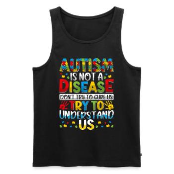 Autism is not a disease - Men's Premium Organic Tank Top - black - Front - Michal (187cm)