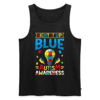 World autism Mom Dad - Men's Premium Organic Tank Top - black - Front - Michal (187cm)