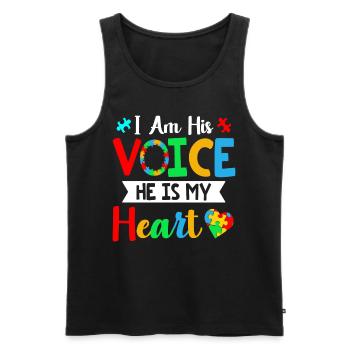 I'm his voice Mom Dad - Männer Premium Bio Tank Top - Schwarz - Vorne - Michal (187cm)