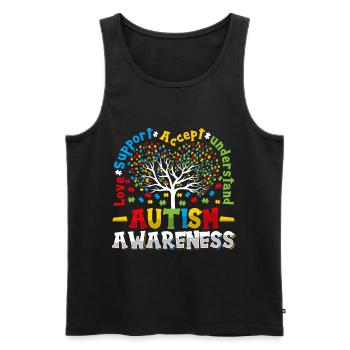 Love support accept understand autism - Men's Premium Organic Tank Top - black - Front - AI Model Male 178 light (178cm)