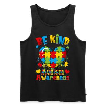 World autism Mom Dad - Men's Premium Organic Tank Top - black - Front - Michal (187cm)