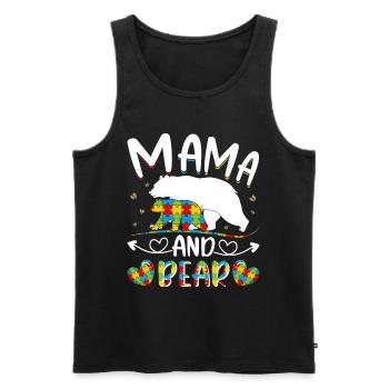 Maman et l’autisme - Débardeur bio Premium Homme - noir - Devant - AI Model Male 178 light (178cm)