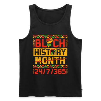 Mois de l’histoire des Noirs - Débardeur bio Premium Homme - noir - Devant - Michal (187cm)
