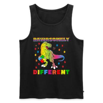 Rawrsomely Different Autism Boy - Men's Premium Organic Tank Top - black - Front - Michal (187cm)