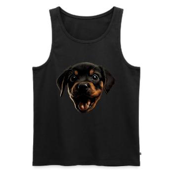 Rottweiler Hund Hunde Welpe Hundehalter Rottweiler - Männer Premium Bio Tank Top - Schwarz - Vorne - Michal (187cm)
