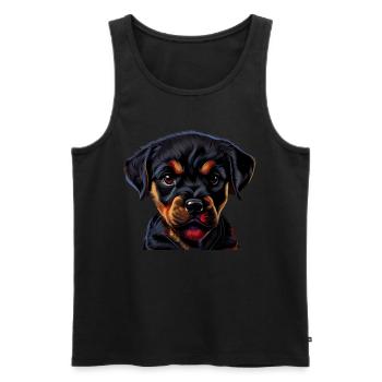 Rottweiler Hund Hunde Welpe Hundehalter Rottweiler - Männer Premium Bio Tank Top - Schwarz - Vorne - Michal (187cm)