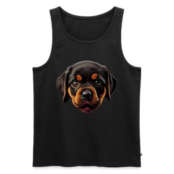 Rottweiler Hund Hunde Welpe Hundehalter Rottweiler - Männer Premium Bio Tank Top - Schwarz - Vorne - Michal (187cm)