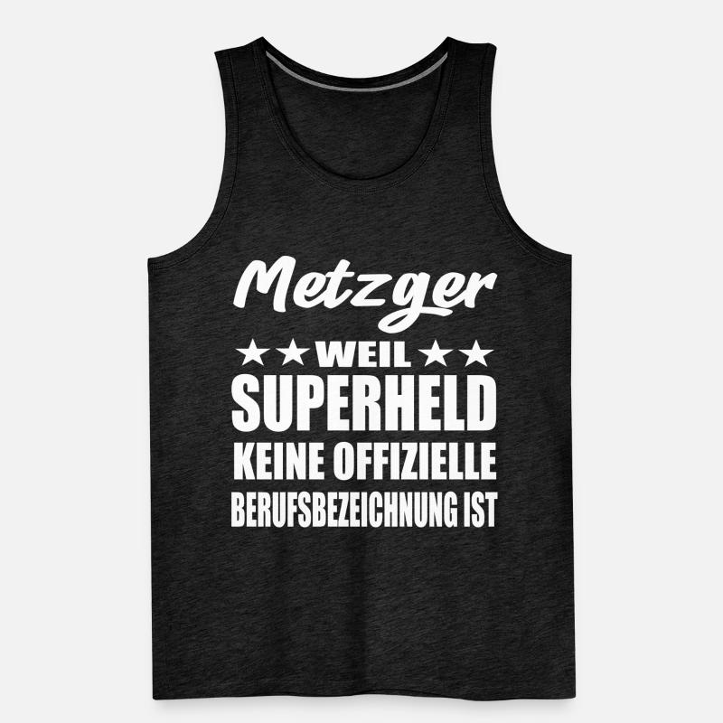 Metzger Superheld Spruch Männer Premium Bio Tank Top