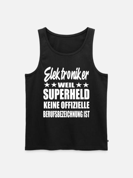 Elektroniker Superheld Spruch - Männer Premium Bio Tank Top - Schwarz