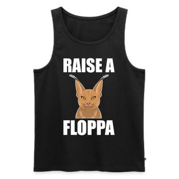 Big Floppa Caracal Cat Meme - Men's Premium Organic Tank Top - black - Front - AI Model Male 178 light (178cm)