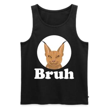 Big Floppa Caracal Cat Meme - Men's Premium Organic Tank Top - black - Front - AI Model Male 178 light (178cm)