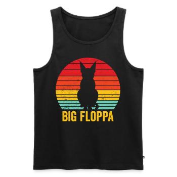 Big Floppa Caracal Cat Meme Retro - Men's Premium Organic Tank Top - black - Front - AI Model Male 178 light (178cm)
